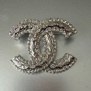 Elegant Silver Crystal Brooch